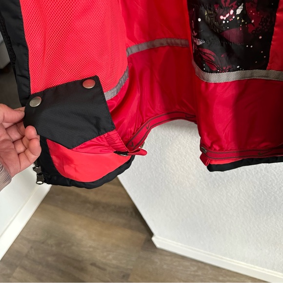 Nike Waterproof Snow Jacket - Black Red Floral - Small - Picture 7 of 9